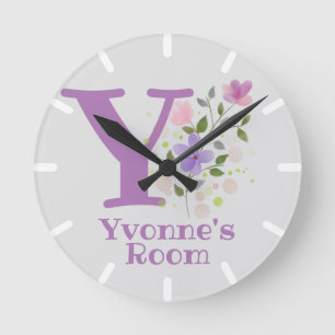 Childs Bedroom Clock with Name & Initial