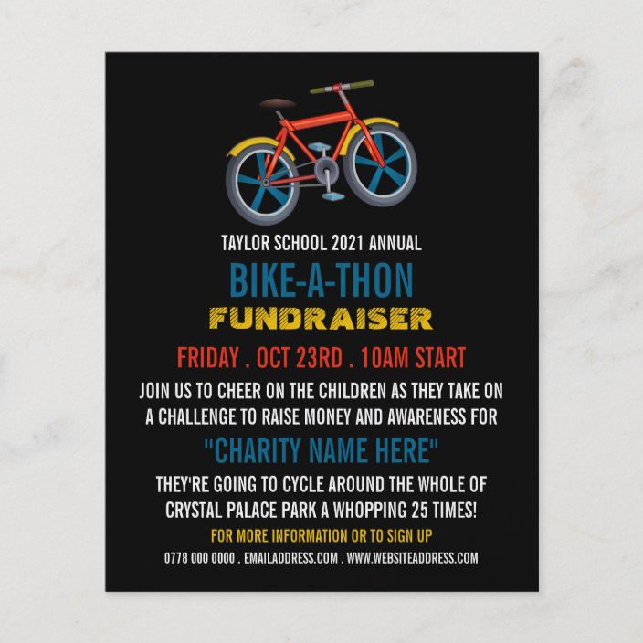Child's Bike, Children's Charity BikeaThon Event Flyer Zazzle.co.uk