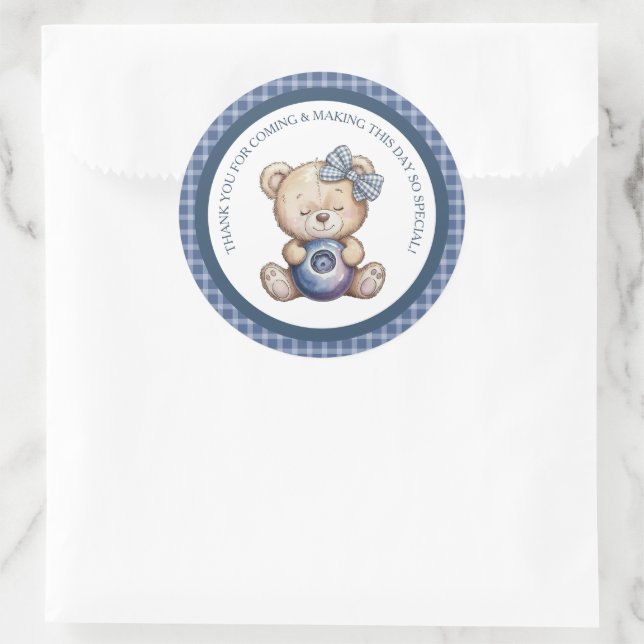 Child's Blueberry Berry First Birthday Classic Round Sticker (Bag)