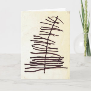 child's drawing Christmas Tree - Greeting Card