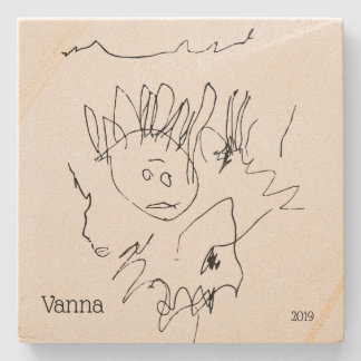 Child's Drawing Template Keepsake Stone Coaster