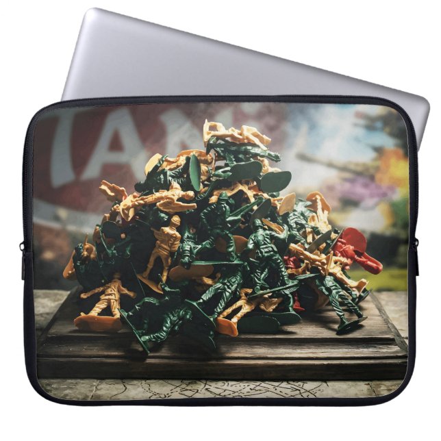 Child's Eye View of Toy War Laptop Sleeve (Front)