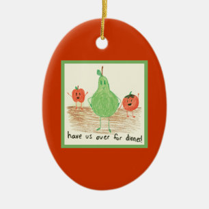 Child's Food Art Ceramic Tree Decoration