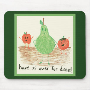 Child's Food Art, Green Mouse Mat
