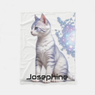 Childs Galaxy Tinted Blue Cat Fleece Blanket