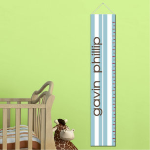 Child's Growth Charts - Sporty Blue Stripes