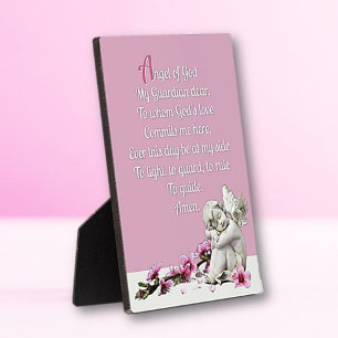 Child's Guardian Angel Tabletop Plaque with Easel