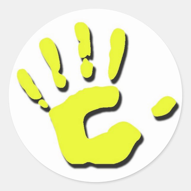 Child's Hand Print Classic Round Sticker (Front)