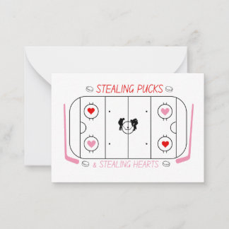 Child's Hockey Valentine Classroom Card 