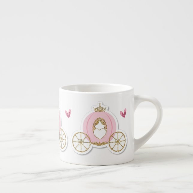 Child's Mug - Princess Carriage Glitter Hearts (Right)