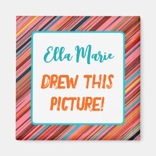 Childs Name Artwork Fridge Magnet