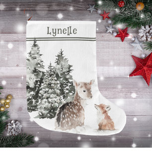 Child's Name, Cute Baby Animals,  Large Christmas Stocking