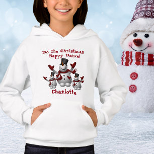 Child's Name, Cute Christmas Snowman, Hoodie
