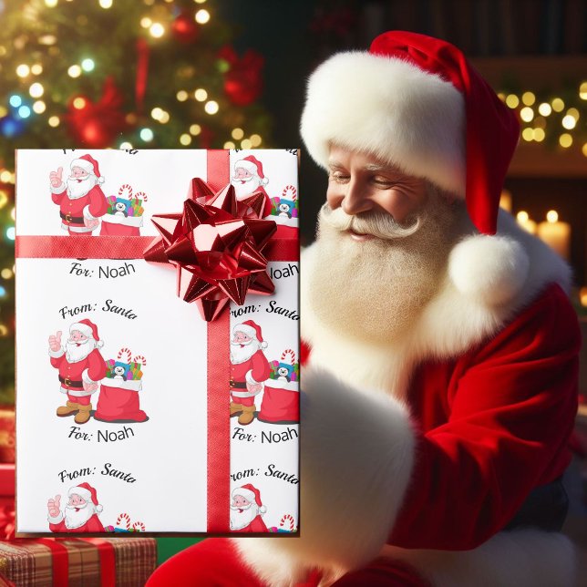 Child's NAME From Santa Claus Classic Christmas Wrapping Paper (Creator Uploaded)