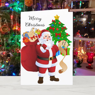 Child's Name Santa Claus's Nice List Personalise Holiday Card