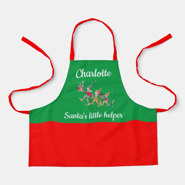 Child's Name Santa's Helper Baking with Mum Apron (Front)