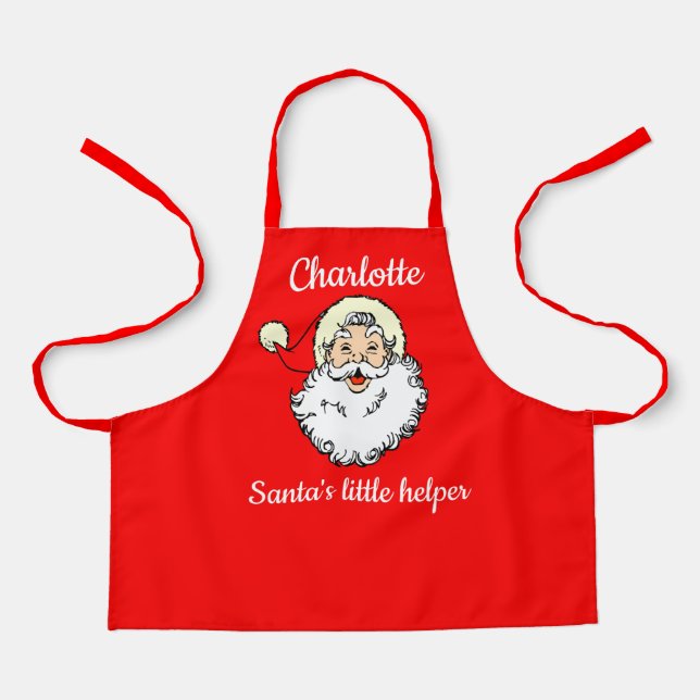 Child's Name Santa's Helper Baking with Mum Apron (Front)