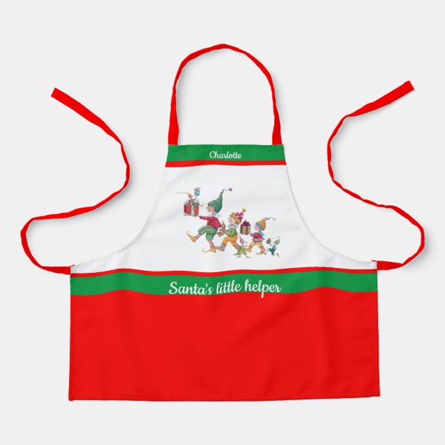Child's Name Santa's Helper Baking with Mum Apron (Front)