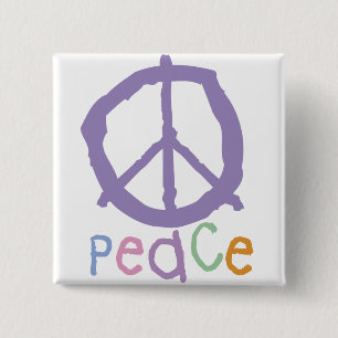 Child's Peace Sign 15 Cm Square Badge