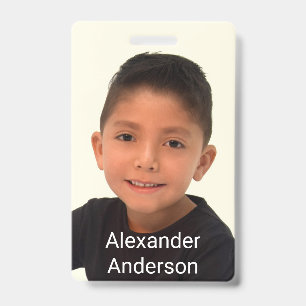 Child's Photo Name Tag Personalise Badge ID Badge