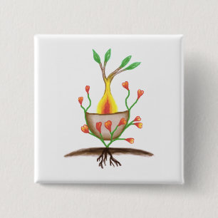 Child's Plant Art 15 Cm Square Badge