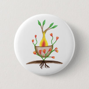 Child's Plant Art 6 Cm Round Badge