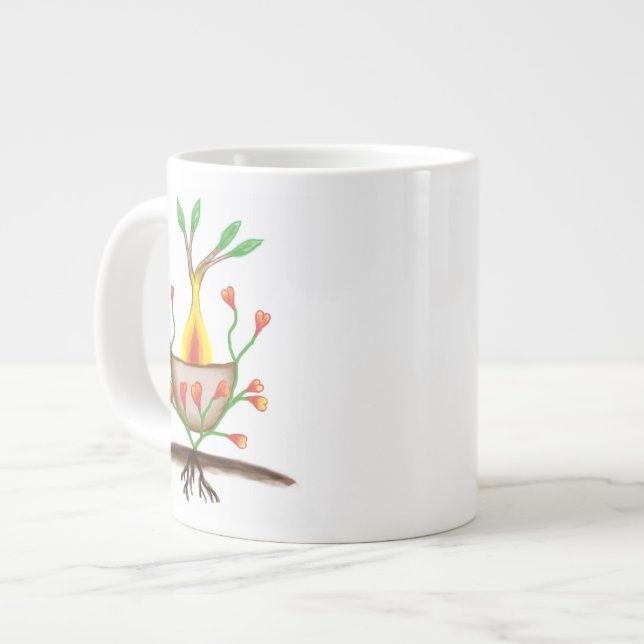 Child's Plant Art Large Coffee Mug (Front Left)