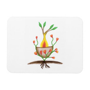Child's Plant Art Magnet