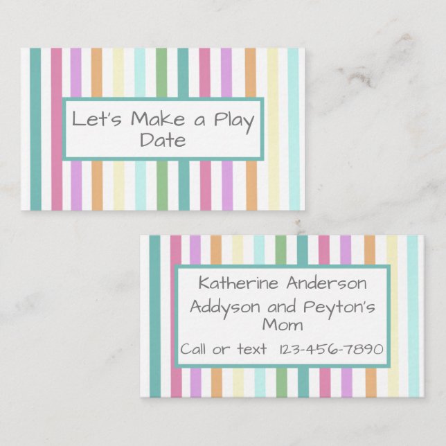 Child's Play Date Business Card (Front/Back)