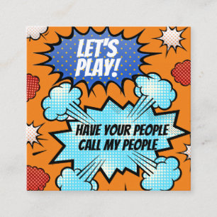 Childs Playdate Comics  Square Business Card