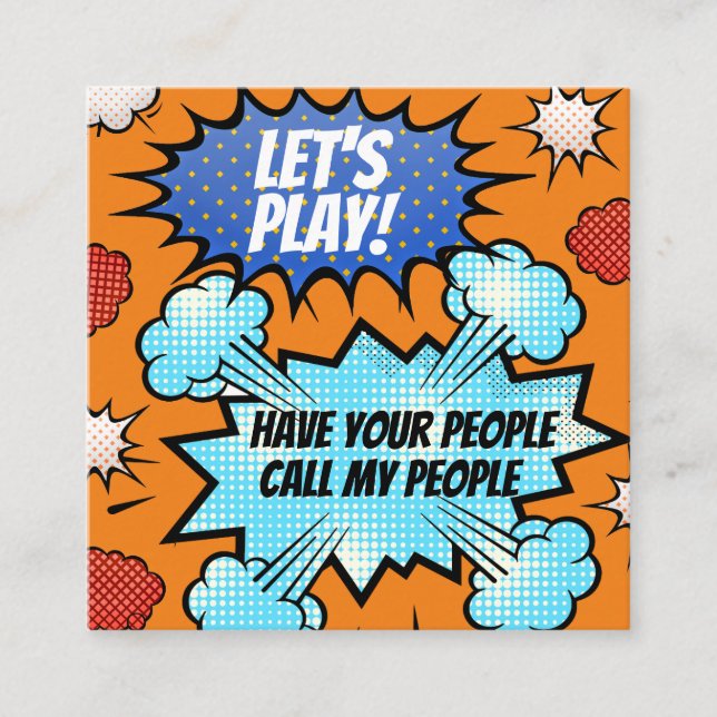 Childs Playdate Comics  Square Business Card (Front)