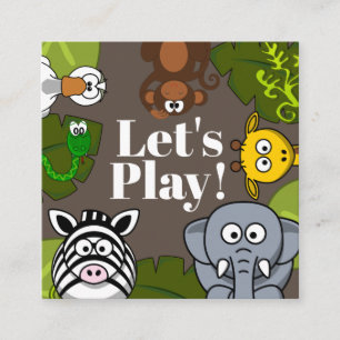 Child's Playdate Fun Animals Card