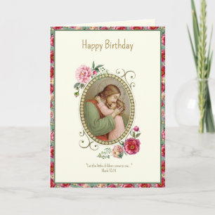 Child's Religious Birthday Jesus Scripture  Card
