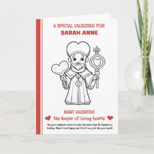Child's Religious Colouring Page Valentine Holiday Card