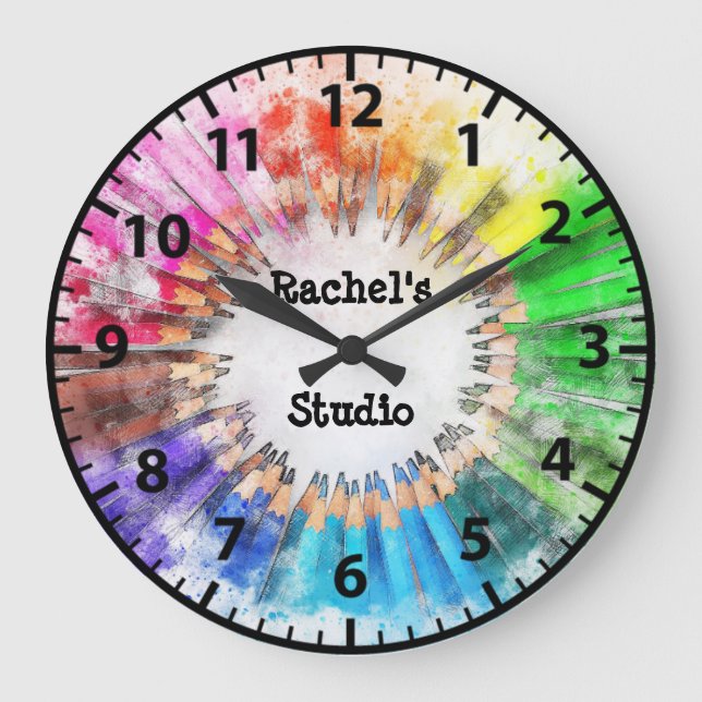 Child's Room Girl's Room Daughter Artist  Large Clock (Front)