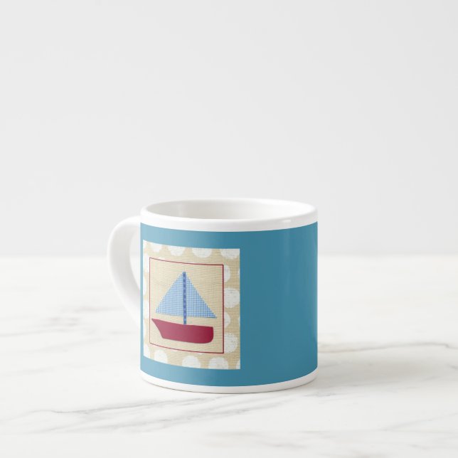 Child's Sailboat by Chariklia Zarris Espresso Cup (Front Left)