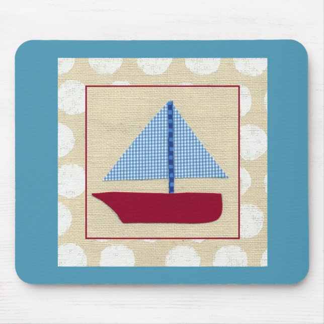 Child's Sailboat by Chariklia Zarris Mouse Mat (Front)