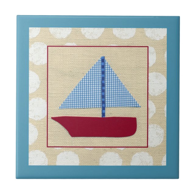 Child's Sailboat by Chariklia Zarris Tile (Front)
