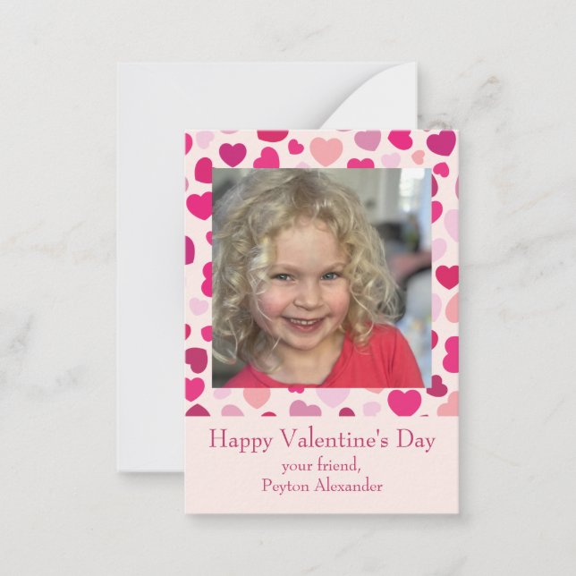 Child's School Classroom Photo Valentine's Day Card (Front)