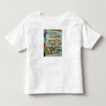 Child's T-Shirt with shelves of Toys & Bunnies
