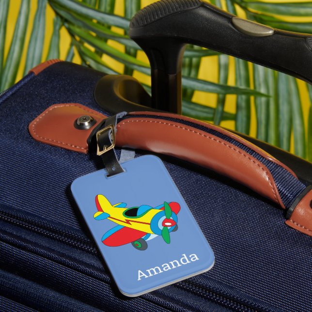 Child's Toy Aeroplane Luggage Tag (Front Insitu 1)