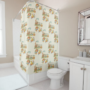 Childs Train and Bird Shower Curtain