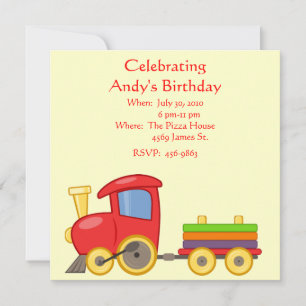 Child's Train Birthday Invitation