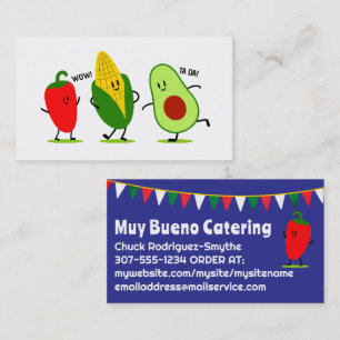 Chile Avocado Mexican food catering business card