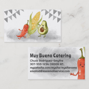 Chile Avocado Mexican food catering business card