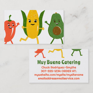 Chile Avocado Mexican food catering business card