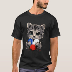 Chile Cat Chilean Pride Chilean Roots Heart Chilea T-Shirt