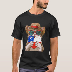 Chile Cat Heart Chilean Pride Chilean Roots Chilea T-Shirt