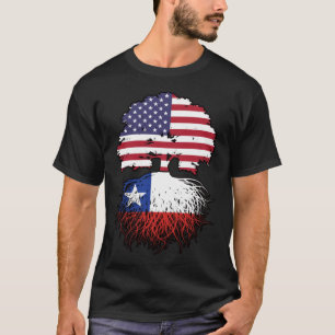 Chile Chilean American USA Tree Roots Flag T-Shirt