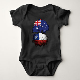 Chile Chilean Australian Australia Tree Roots Flag Baby Bodysuit